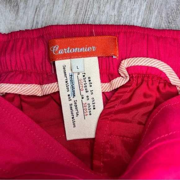 CORTONNAIRE Pants Womens L Pink Linen Blend Pockets Elastic Waistband NWT - Picture 9 of 11